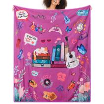 Throw Blanket Ruicnte Purple Soft 50x60cm com tema musical Throw Blanket Ruicnte Purple Soft 50x60cm com tema musical