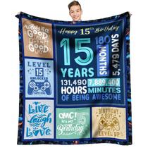 Throw Blanket SIKLTY, decorações de 15º aniversário para meninos, 150x125cm
