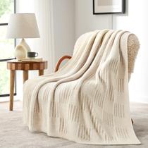 Throw Blanket Snuggle Sac Cream Checkered Reversível Throw Blanket Snuggle Sac Cream Checkered Reversível