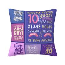 Throw Pillow Capas Skizbcw Presente de 10º aniversário para menina