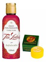 Tia Leilah Óleo Para Massagem Ylang-Ylang + Pomada Fogo do Dragão Hamamelis