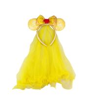 Tiara Amarelo Véu Noiva Orelhas Minnie Disney