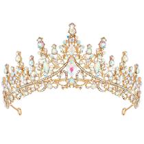 Tiara and Crown COCIDE Gold Crystal Strass para mulheres