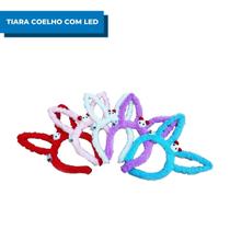 Tiara Arco Com Led Colorido de Coelho Festas Carnaval