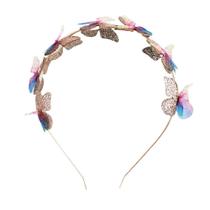 Tiara Arco de Cabelo Borboletas Coloridas para Festa Fantasia 12x13,5cm 1Un - Cromus