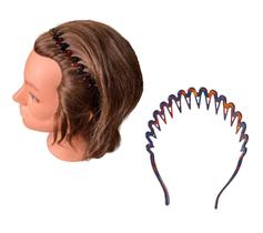 Tiara Arco Plástico Para Cabelo Marrom 14cm - kit 3 un