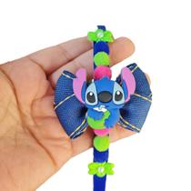 Tiara Arco Stitch Pompom Flor Menina Cabelo Infantil