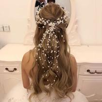 Tiara Arranjo Cabelo Noiva Fio Strass Cristal Pérola Dourado - anjo da mamãe