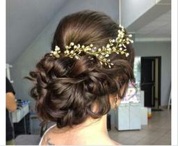 Tiara Arranjo Cabelo Noiva Pérola Fio Strass Cristal Dourado Tiara Arranjo Cabelo Noiva Pérola Fio Strass Cristal Dourado