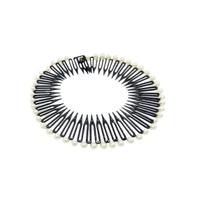 Tiara Bell Preta Com Pérola Prendedor Cabelo 12Cm