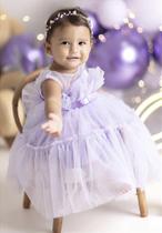 Tiara Borboleta Madrepérola Lilás - Acessório Infantil Personalizável