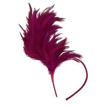 Tiara C/Penas Rosa Carnaval Plumas Enfeite Fantasia