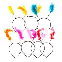 Tiara com Penas Coloridas - 10 Unidades