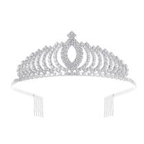 Tiara Coroa Arranjo de Cabelo Prateada Para Noivas