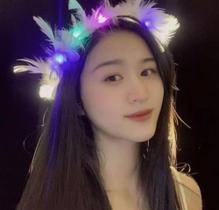 Tiara Coroa Aureola de Anjo Com Pena e Led Festas