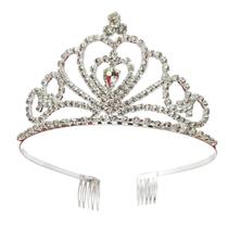 Tiara Coroa c/ Pente Strass Brilhante Festa Daminha Noiva