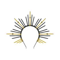 Tiara Coroa De Flor Dourada Para Halloween, Casamento E Festas, Acessório De Cabelo