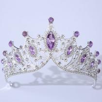 Tiara coroa debutante miss daminha prata com lilas roxo