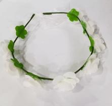 Tiara Coroa Flor Branco Havaiana Carnaval Festas