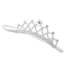 Tiara Coroa Infantil Estrela Strass Pedra Brilhante Faixa Elástica 13cm