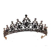 Tiara coroa na cor preto, para debutantes e cosplay
