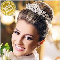 Tiara coroa noiva prata Debutante 15 anos princesa adulto criança Casamento strass porta coque arranjo cabelo - jpluxo coroas