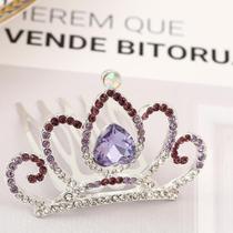Tiara Coroa Pente Strass Festa Princesa 5 Peças Cores Diversas