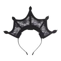 Tiara Coroa Preta Rendada Flores