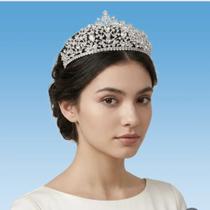 Tiara Coroa Strass Noivas Debutantes Prata Dourada