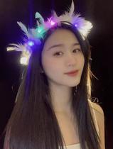 Tiara Coroas De Penas Luminosa Anjo Para Festa Carnaval