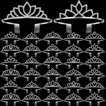 Tiara Crowns Lyrow para mulheres, 30 peças Crystal Queen Silver