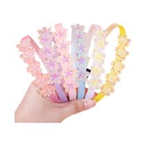 Tiara De Acrílico Flor De Cerejeira Para Meninas, Acessórios De Cabelo De Plástico Com Dentes Para