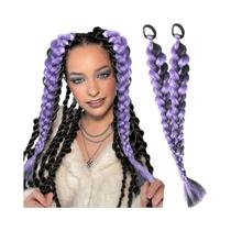 Tiara De Borracha Preta Com Peruca Trançada Sintética Para Meninas E Mulheres, Presentes Para Festas Tiara De Borracha Preta Com Peruca Trançada Sintética Para Meninas E Mulheres, Presentes Para Festas