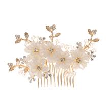 Tiara de Cabelo Arranjo Flor Branca Noiva Madrinha Daminha