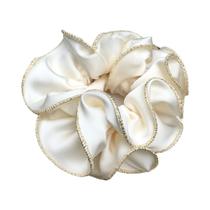 Tiara De Cabelo Com Laço Floral E Borda Dourada Grande 13cm Em Tecido De Poliéster Para Mulheres Tiara De Cabelo Com Laço Floral E Borda Dourada Grande 13cm Em Tecido De Poliéster Para Mulheres