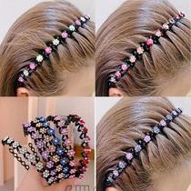 Tiara De Cabelo Feminina Antiderrapante Com Strass Em Onda, Acessório De Cabelo Da Moda Para