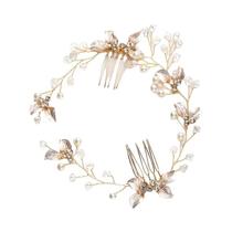 Tiara De Cabelo Feminina Com Pérolas E Folhas Para Casamento Tiara De Cabelo Feminina Com Pérolas E Folhas Para Casamento