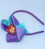 Tiara de Cabelo Infantil Menina Arquinho com Laço Personagem Disney Frozen Stitch Lilo Angel Festa Aniversário Tematica