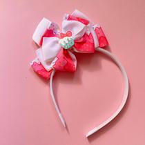 Tiara de Cabelo Laço em Pé Cupcake Branco Tiara de Cabelo Laço em Pé Cupcake Branco