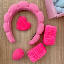 Tiara De Cabelo Nuvem Munhequeira Pulseiras Lavar Rosto Esponja Maquiagem Puff Punho Skincare Make