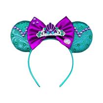 Tiara De Cabelo Para Meninas Com Orelhas Da Pequena Sereia E Mickey Mouse, Tiara De Pérolas E