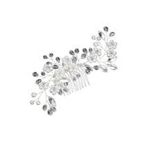 Tiara de Cabelo Prateada Flor Pérolas Arranjo Noiva Madrinha Tiara de Cabelo Prateada Flor Pérolas Arranjo Noiva Madrinha