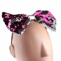 Tiara de Carnaval Laço com Lantejoula Muda de Cor - 23cm Tiara de Carnaval Laço com Lantejoula Muda de Cor - 23cm