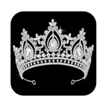 Tiara de casamento Crown SWEETV Queen para mulheres Bride Silver Tiara de casamento Crown SWEETV Queen para mulheres Bride Silver