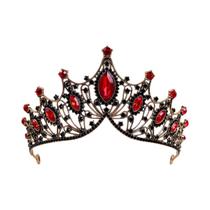 Tiara De Casamento Em Cristal Preto Com Strass, Coroas Vintage Barrocas Para Princesas E Rainhas,