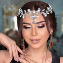Tiara de casamento WONRLUA Bridal Rhinestone Forehead Tiara