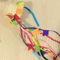 Tiara de Chapéu Junino com Bandeirinhas