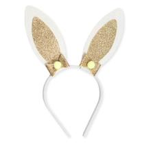 Tiara De Coelho Páscoa Eva Com Gliter Dourado