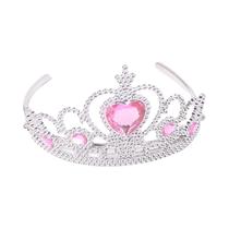 Tiara De Coração Com Strass Azul Para Meninas, Acessórios De Cabelo De Plástico Adoráveis