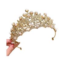 Tiara De Coroa Dourada Acessório De Cabelo Versátil De Alta Qualidade Para Aniversário Uso Diário